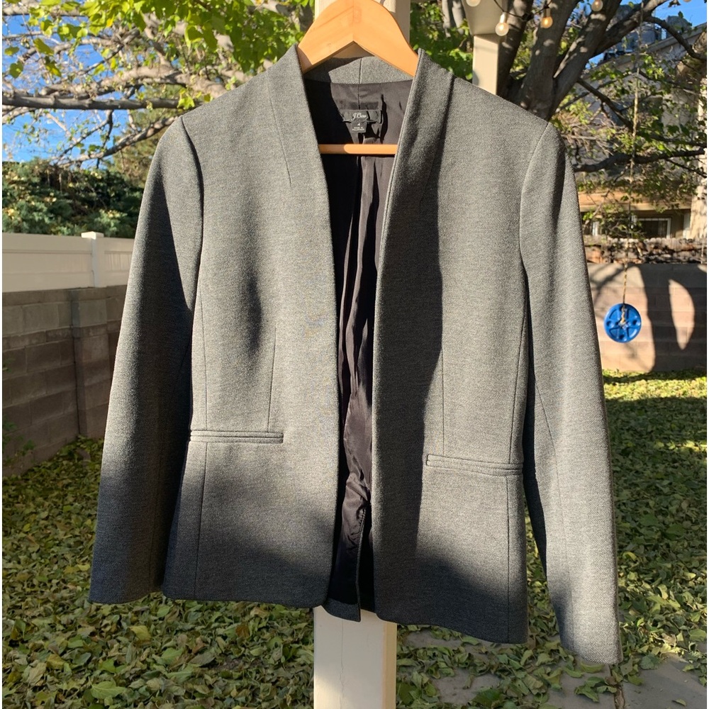 J.Crew Heather grey open blazer size 4